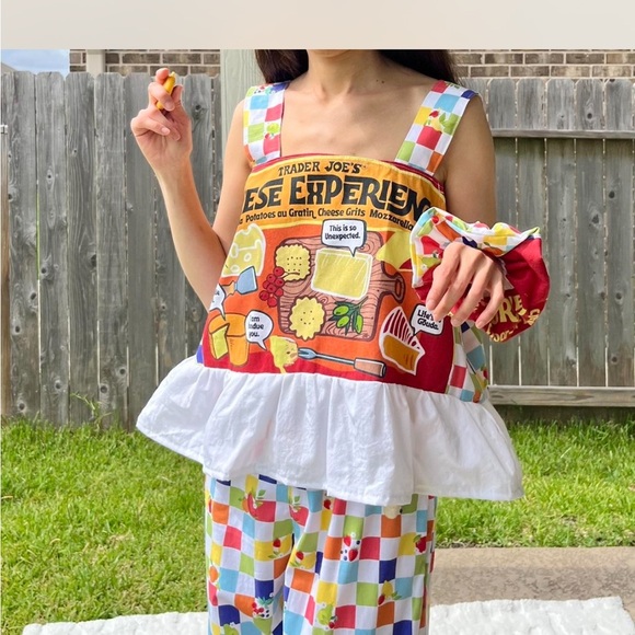 Trader Joe’s | Handmade Top SKU 06257 “Cheese Experience”/Matching Scrunchies - Picture 2 of 9